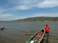 Ruderboote vor Golubac Donau 2012