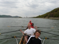 Schleuse Djerdap Ruderboot Donau 2012