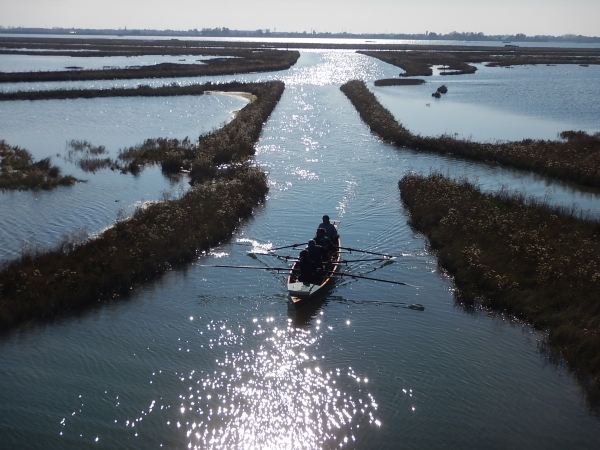 Vierer in der Lagunenlandschaft Venedig 2014