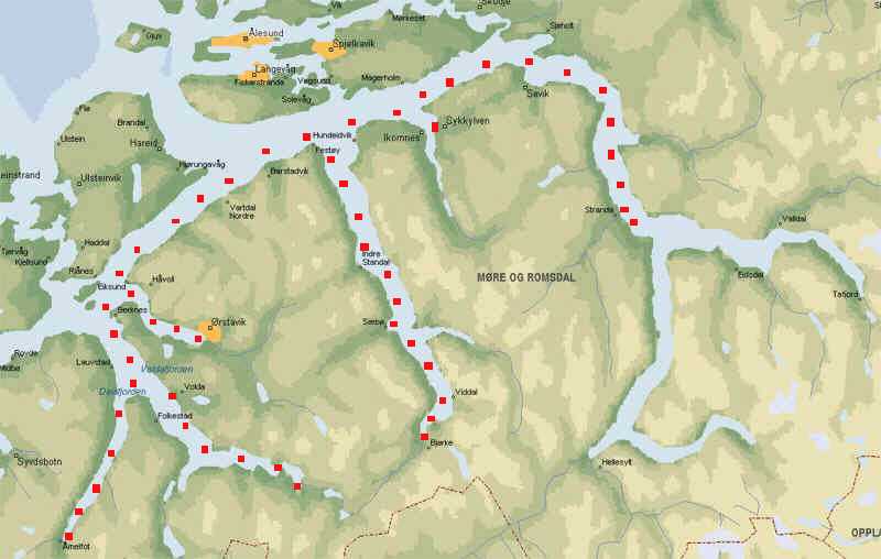 Geirangerfjord Landkarte