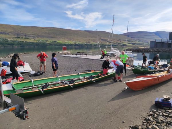 Akureyri Ruderboote fertig machen Island 2022