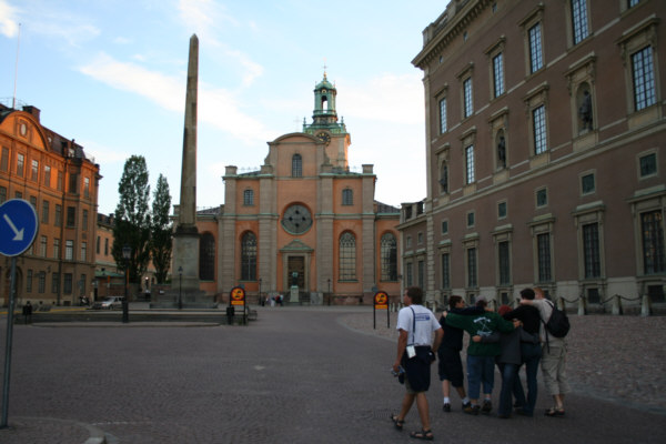 Stockholm Ruderer vor dem schloss