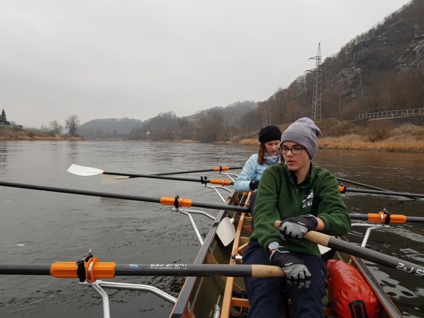 Im Schneefall auf der Elbe 2018