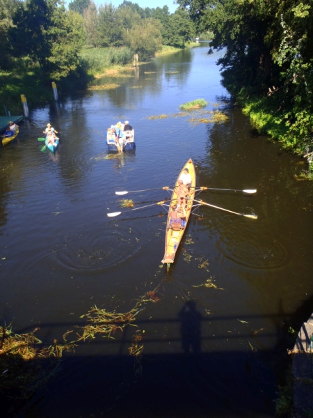 Krautsperre fuer Motorboote Finowkanal 2015