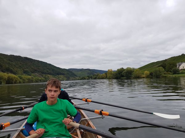 Mosel Weinberge Ruderer 2019