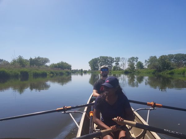 Nirina Cornelius Ruderboot auf der Warthe 2019