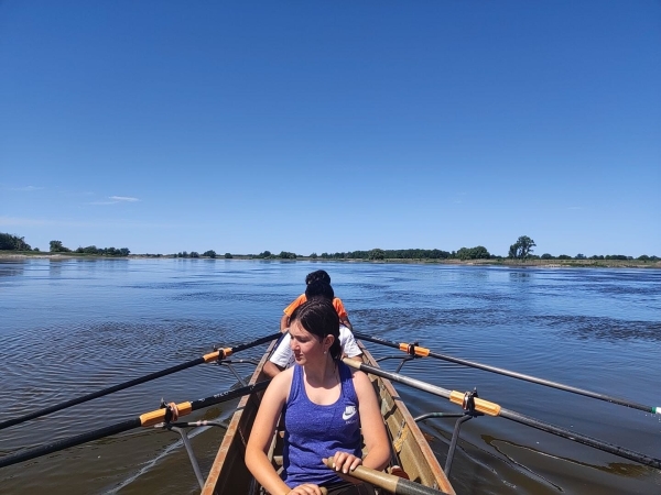 Ruderboot auf der Elbe Darchau 2023