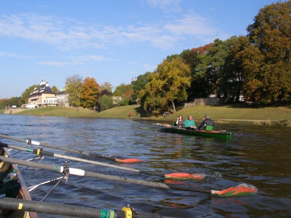 Ruderboote Schloss Pillnitz Moldau Elbe 2010