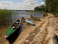 Ruderboote Strand vor Kuopio S11Bl