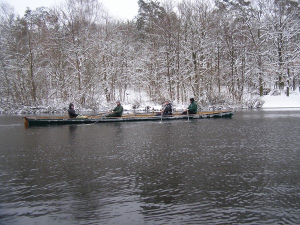 Rudervierer auf dem Wannsee Neujahr 2010