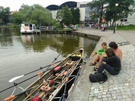 Shoppen mit dem Boot in Ilawa Polen 2017