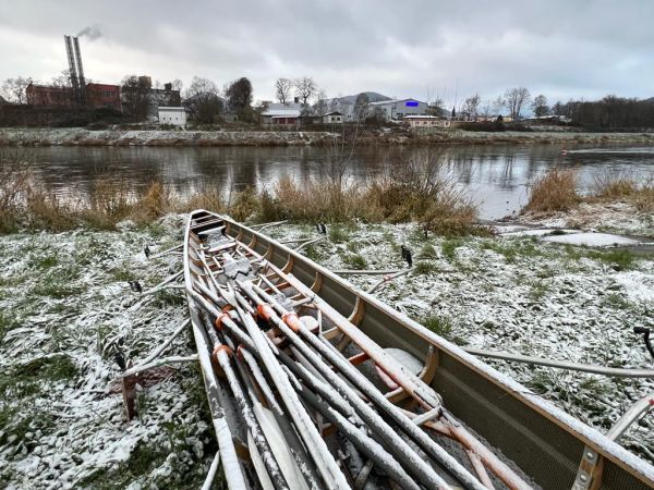 Verschneites RUderboot Decin 2022