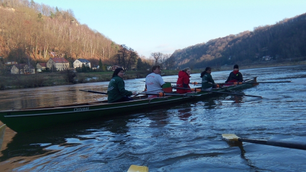 Vierer auf der Elbe Advent 2013