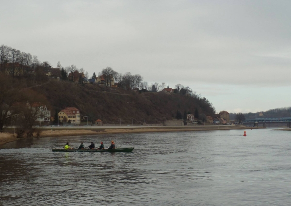 ablegen ruderboot  meissen Elbe 2015