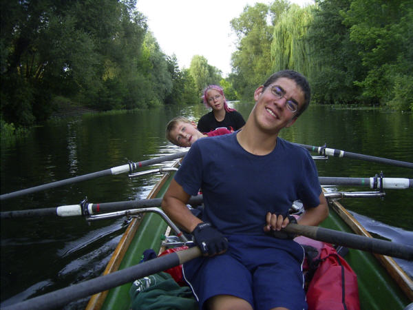 mannschaft Ruderboot Dreier