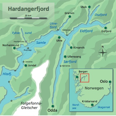 Hardanger Landkarte