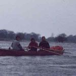 Zweier Ruderboot rudern Oder
