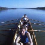 Ruder-Vierer auf der Donau