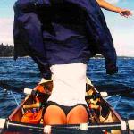 erik segelt auf der ostsee im Ruderboot