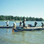 Ruderboot am Strand des Vänern