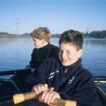 Ruderboot auf der Elbe