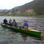 Ruder-Dreier auf der Elbe