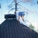 Kai sichert die Sauna vor Mücken