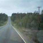 Endlose Strasse in Lapland