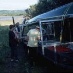 Ruderboote abladen am Porsangenfjord