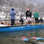 Barke im Schnee Rudern Ruderboot