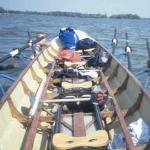 Baden im See vom Boot aus