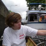 schleuseneuemuehle paula mit motorboot