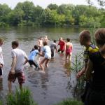 Ruderer baden am Griebnitzsee 09