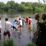 Ruderer baden am Griebnitzsee 09