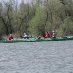 Ruderboot vor ueberschwemmten Auwald DD10