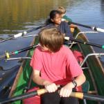 Ruderboot auf der Moldau bei Tyn Moldau 2010