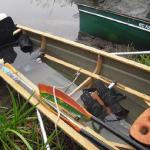 Etwas Regenwasser im Ruderboot S10