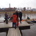 Barke am Steg Decin Elbe 11