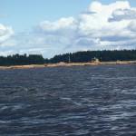 Holzfloss auf dem Orivesi S11Bl