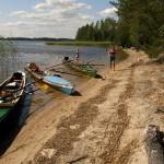 Ruderboote Strand vor Kuopio S11Bl