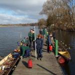 Ruderer am Steg in Ketzin 2011