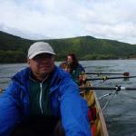 Ruderboot im Binger Loch Rheinwanderfahrt 2011