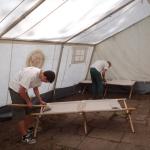 Feldbetten Aufbau zur Sternfahrt Kleinmachnow 2011