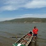 Ruderboote vor Golubac Donau 2012