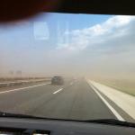 Sandsturm in der Puszta Donau 2012