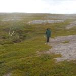 Nirina findet ein Rentiergeweih Porsangenfjord 2012