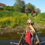 Kilometer 509 Ruderboot an der Buhne Oder 2012