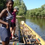 Nirina und Claudia am Ruderboot Oder 2012