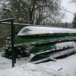 Boote vom Schnee befreien Anrudern 2013