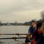 Ruderer in Dresden Elbe 2013